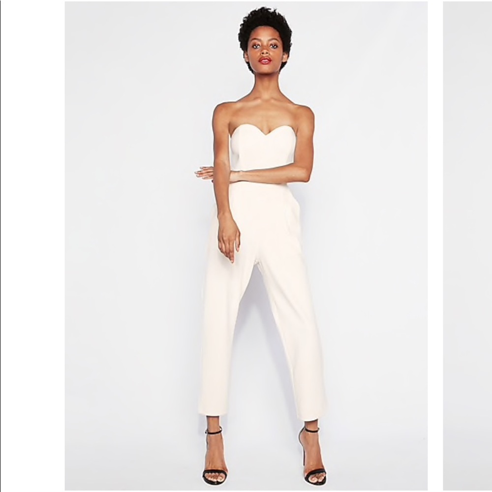 Express Strapless Sweetheart Neckline Jumpsuit